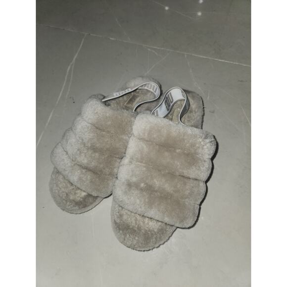 Ugg fluffy fur slipper 10 gray - Picture 1 of 4